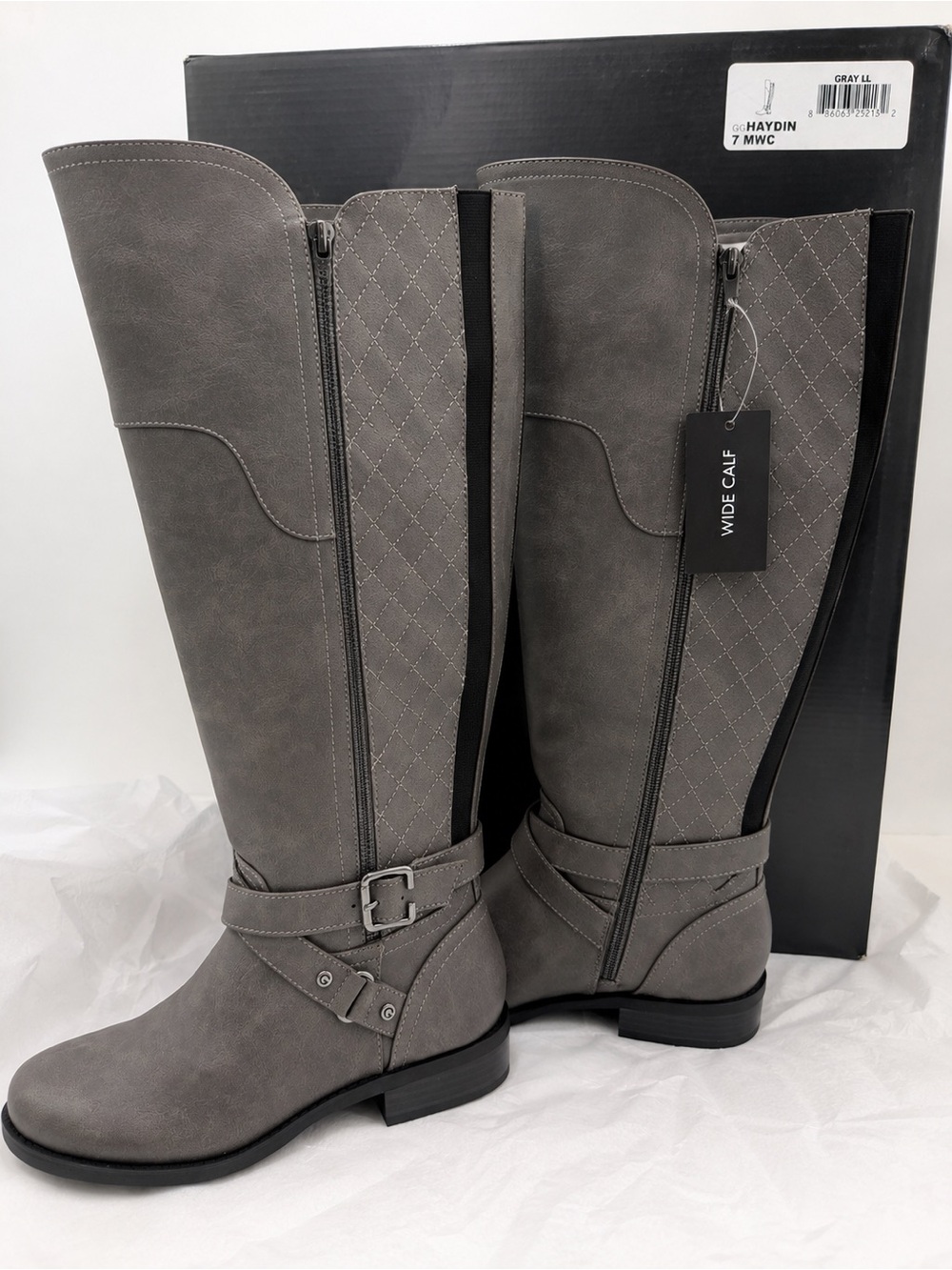 Guess GBG Haydin Gray Wide Calf Knee High Riding Boots Women’s 7 MWC NIB